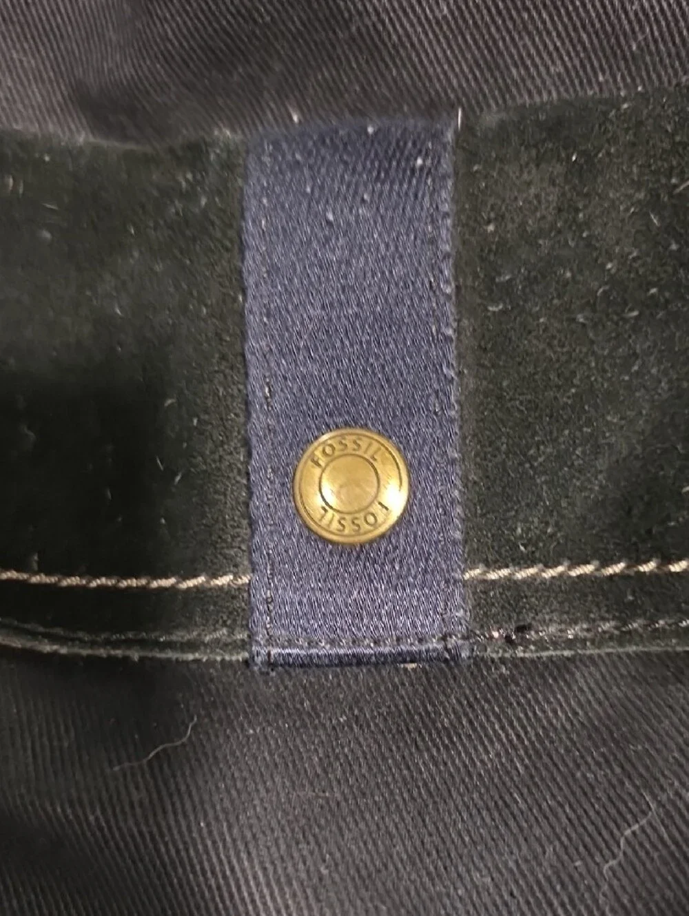 Fossil Black Canvas Hobo Bag with Gold Hardware